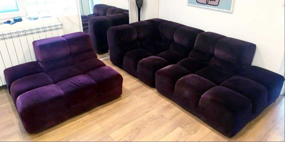 Дизайнерски Канапета B&B Italia в лилаво кадифе! ОРИГИНАЛНИ!