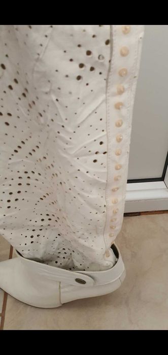 Cizme piele naturală perforata cu mărgeluțe