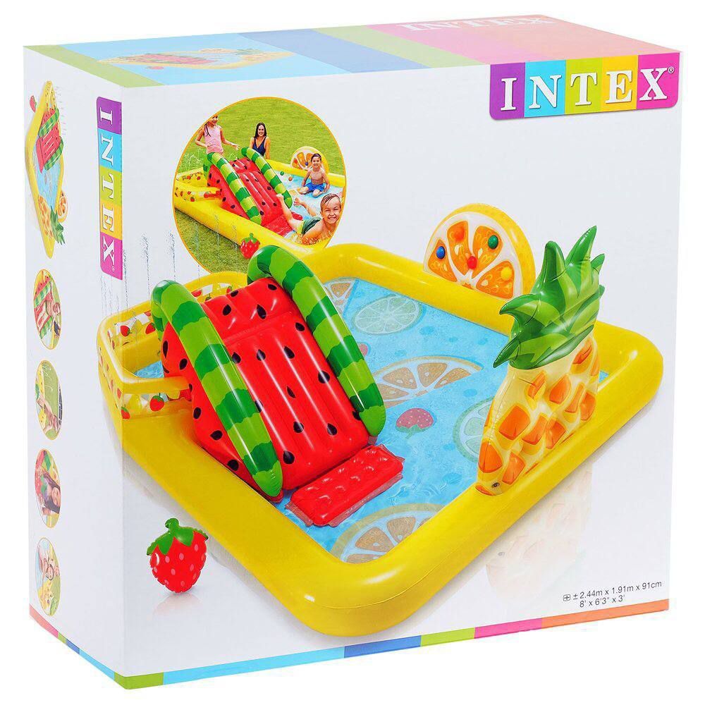 Intex бассейн горкой 3х2 детский бассейн
