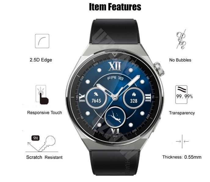 Set 2 folii sticla protectie ecran Huawei Watch GT 3 Pro(46 mm)