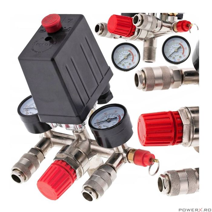 Presostat complet universal pentru compresor monofazic 220V, 8 bari,