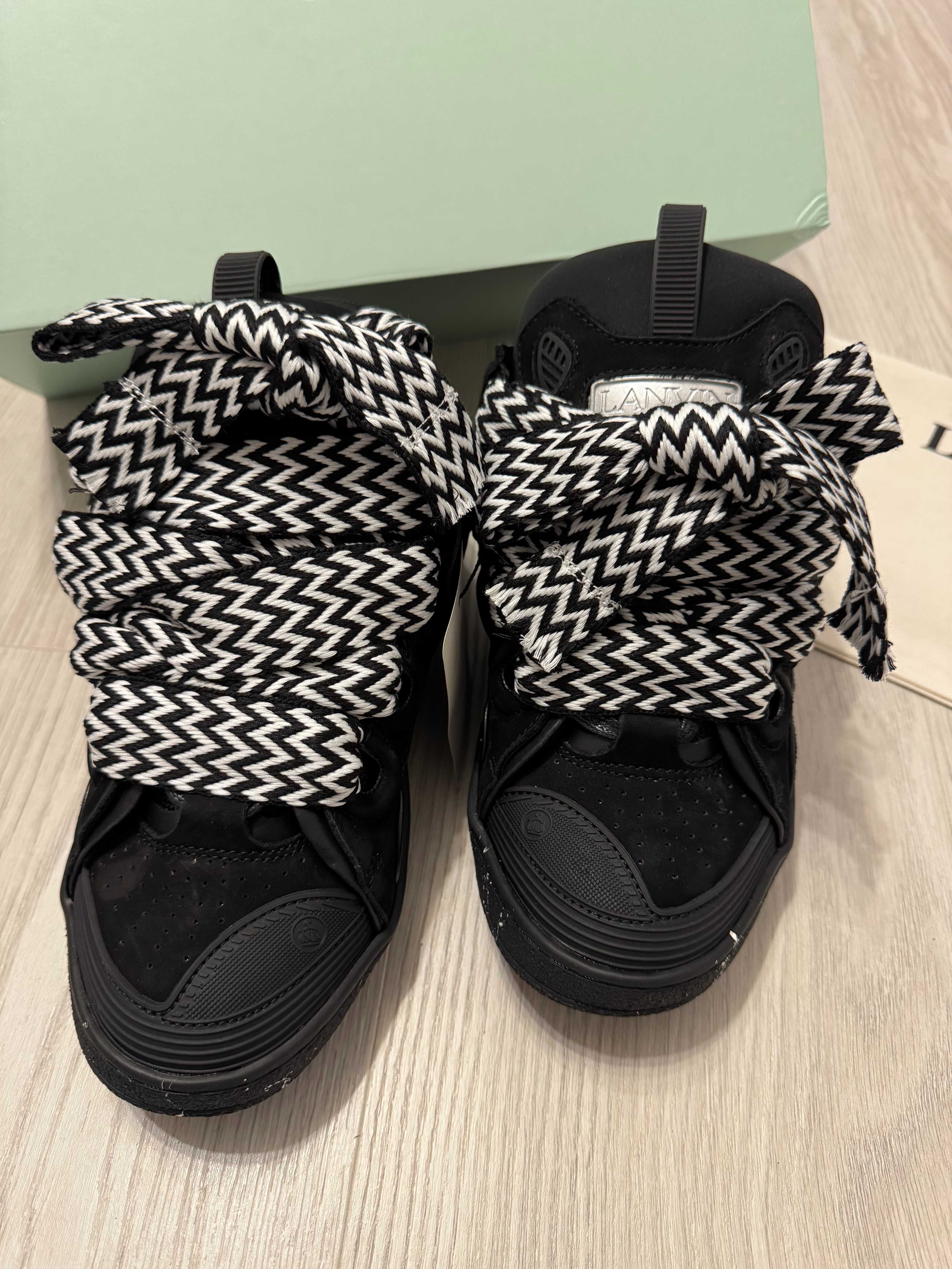 Adidasi Lanvin Curb, SNEAKERS Premium NOI, din Piele, Full Box