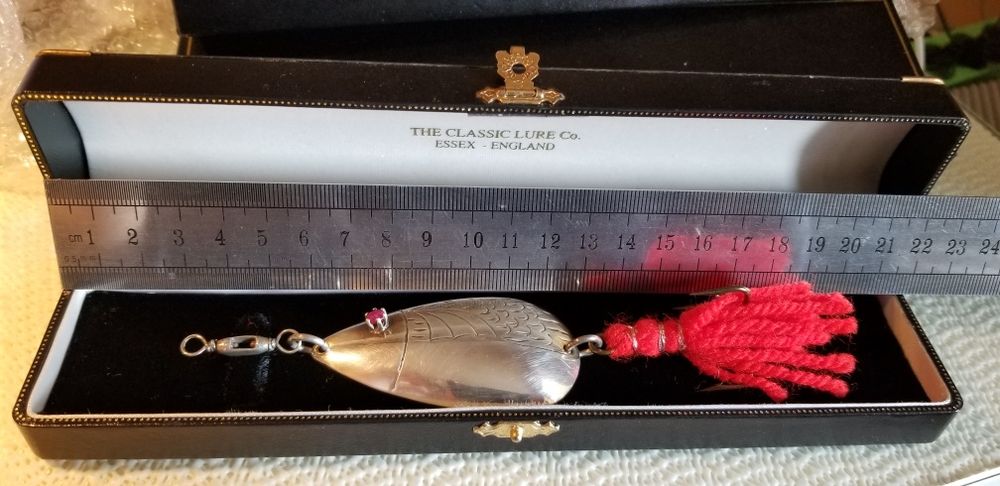 Lingurita oscilanta rapitori argint masiv ochi rubin vintage nu GIPO