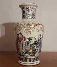 Vaza asiatica veche si rara | portelan decorat manual si semnat