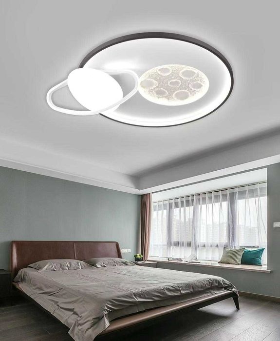 Lustru LED cu Design Lună și Telecomandă Wi-Fi – Iluminare Reglabilă