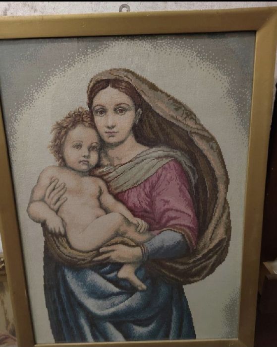 Автентичен гоблен Сиктинската мадона с оригинални вилерови конци