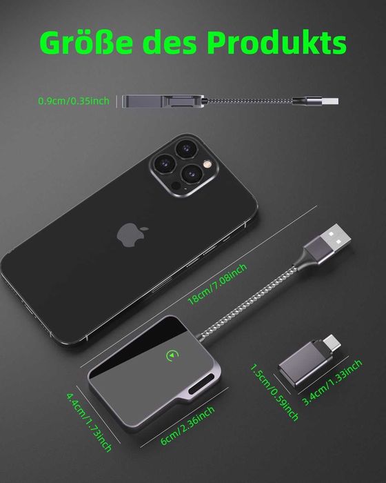 Adaptor wireless auto Loyzico Carplay,Plug & Play,Apple iPhone iOS 10+