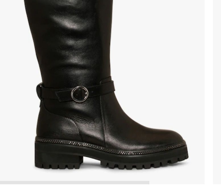 LiU JO Cizme mid-calf cu segmente de piele, Negru, 36