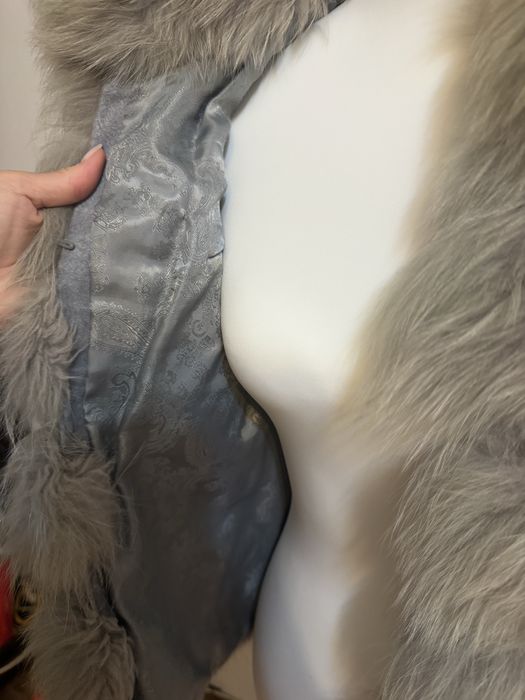 Haina din blana naturala de vulpe argintie marimea 38