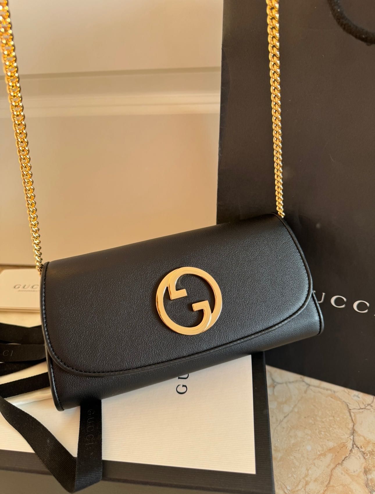 Geanta Gucci originala tip poșeta cu lanț Blondie noua cu factura