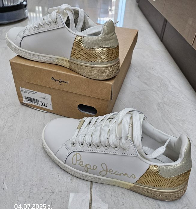 Бели Кожени обувки Pepe Jeans London 36 номер