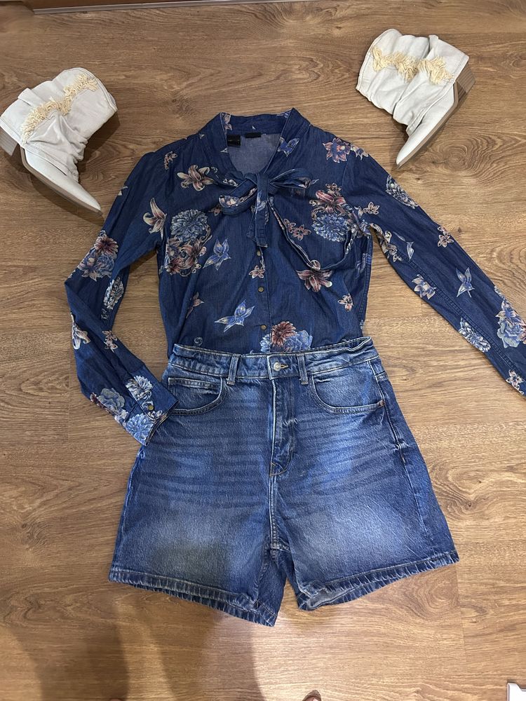 Дънкова риза зара zara mango