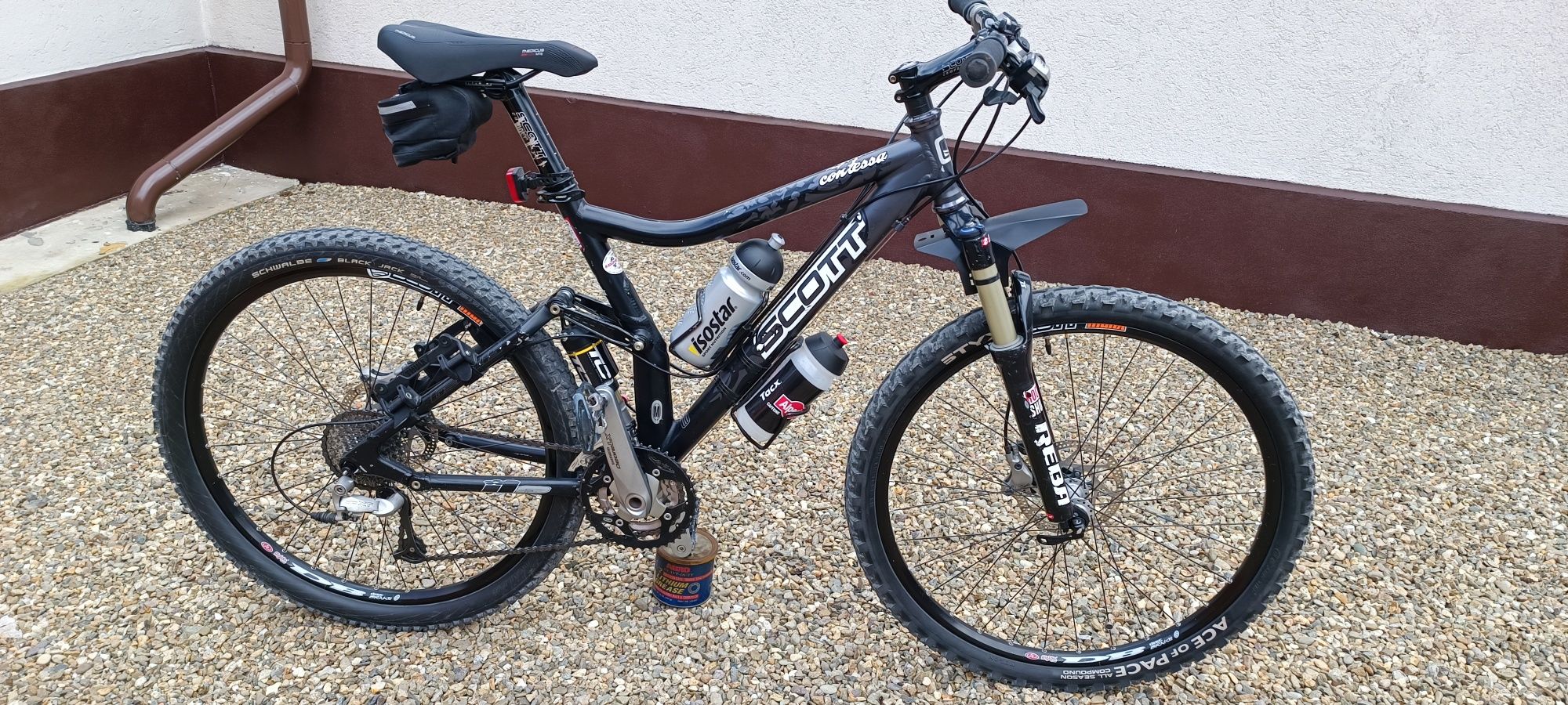 Scott aluminiu full suspension pe aer rock Shox