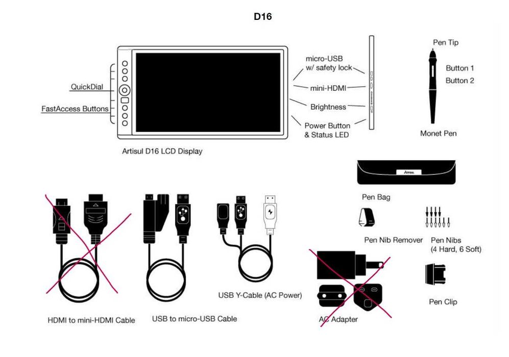 Monitor grafic/ sketch pad Artisul D16 cu display de 15.6 inch