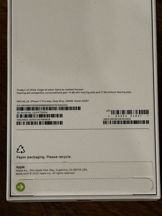 iPhone 17 Pro Max 256GB Deep Blue