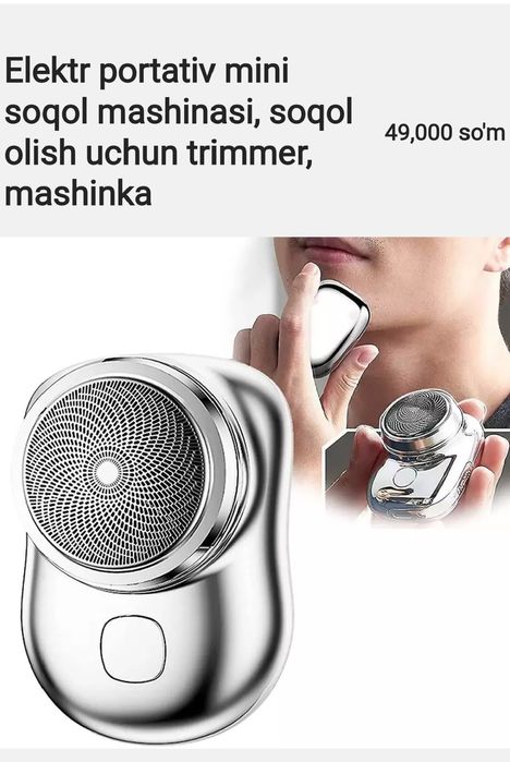 Elektr portativ mini soqol mashinasi, soqol olish uchun trimmer, mashi