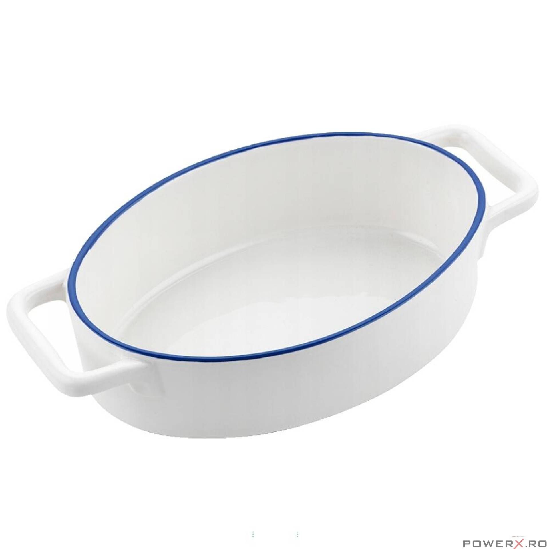 Vas termorezistent din ceramica oval pentru cuptor, 27 x 15 x 6.5 cm,