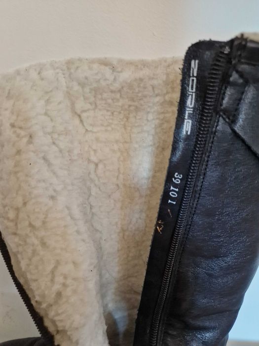 Cizme de piele, îmblănite, măr.39