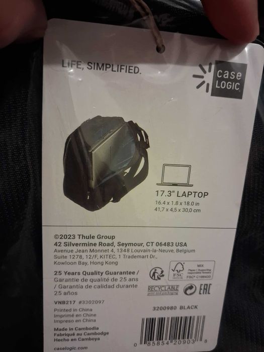 Vand rucsac - ghiozdan Case Logic pentru laptop 17.3 inch