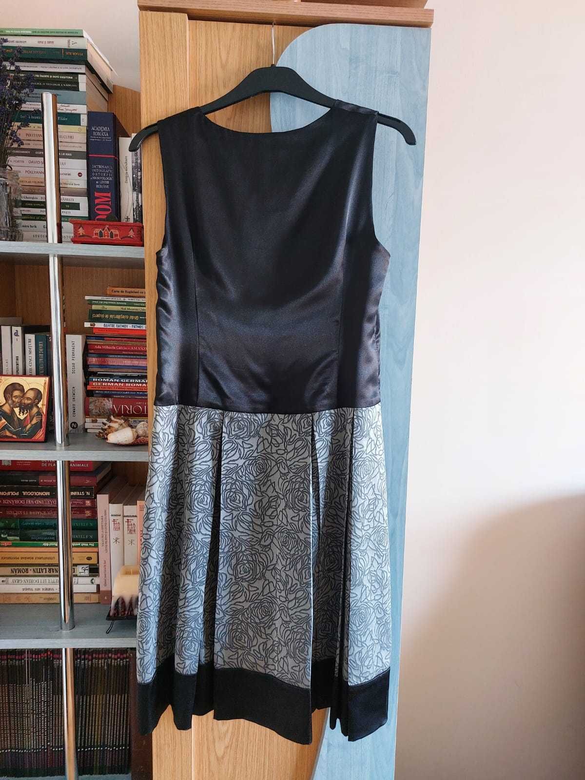 Rochie eleganta de ocazie, marimea M, negru + gri