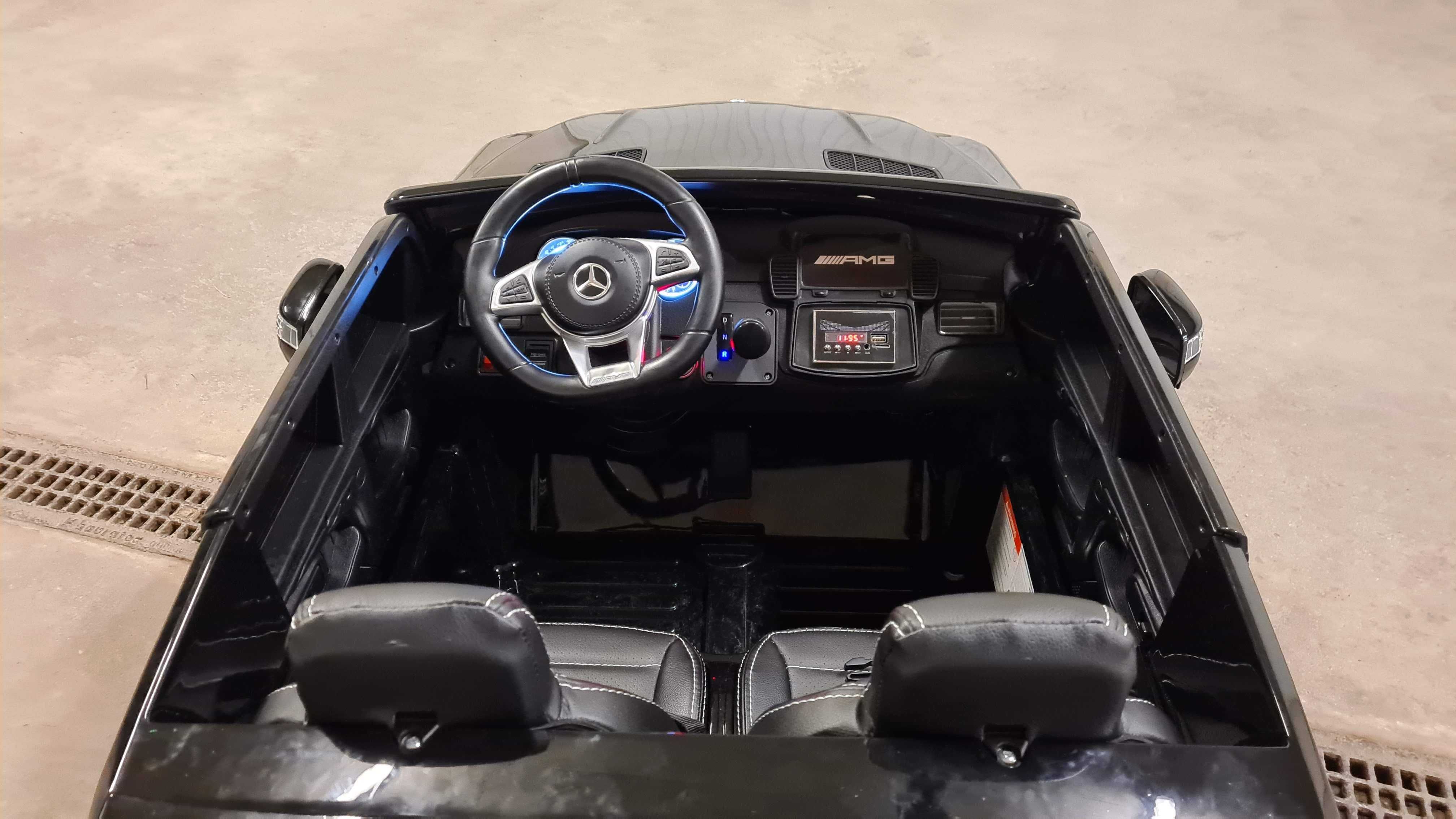 Двуместен акумулаторен джип Mercedes GLS63 с 12Vбатерия,EVA гуми