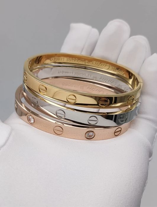 Позлатени гривни Cartier - 750 + подарък луксозна червена кутия