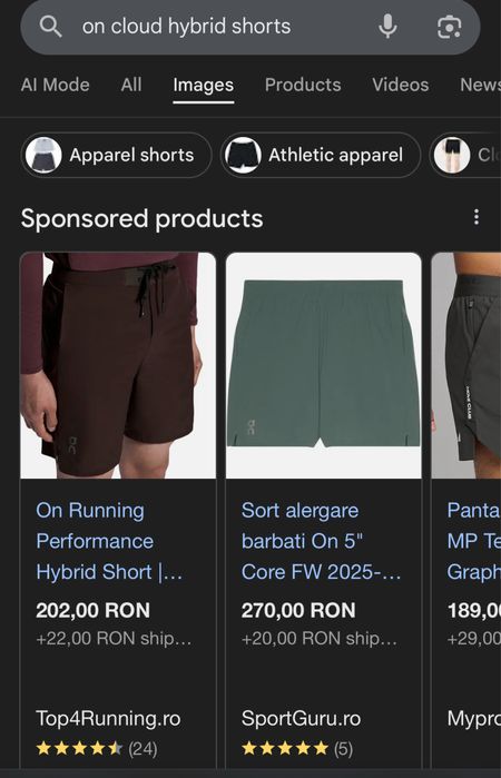 Pantaloni ON Cloud, Hybrid shorts, L, ca noi