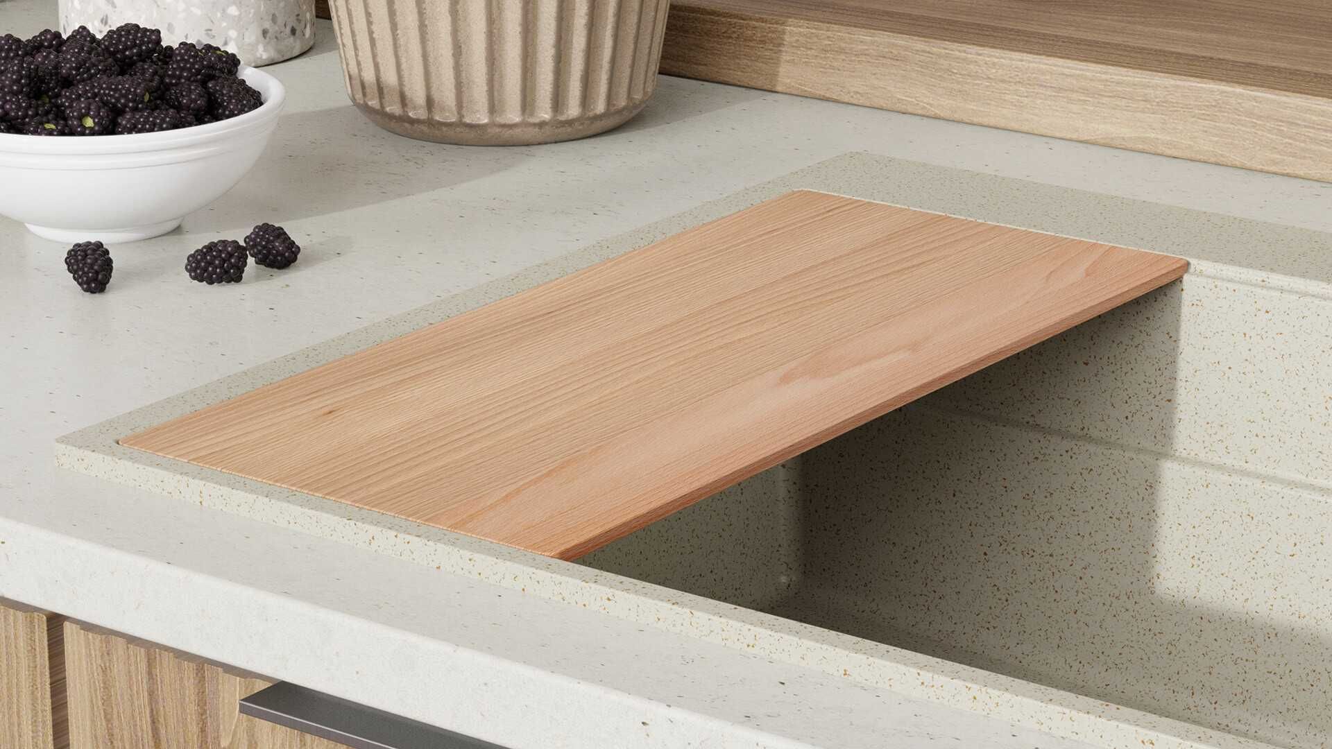 БЕж кухненска мивка от гранит Осло 80 Max Multilevel 780 x 530 mm