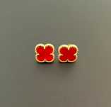 Дамски червени обеци Van Cleef & Arpels VCA Vintage Alhambra earrings