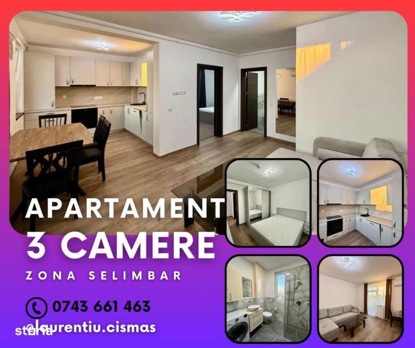 Apartamet 3 camere - 2 Bai - Prima inchiriere