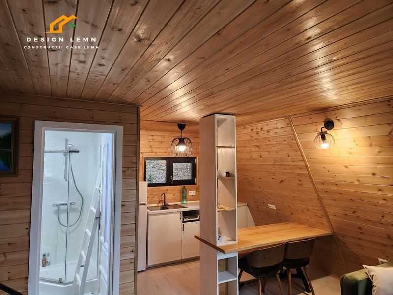 Casa lemn, tip A frame, pret producator, Andrei - 58,38mp + terasa