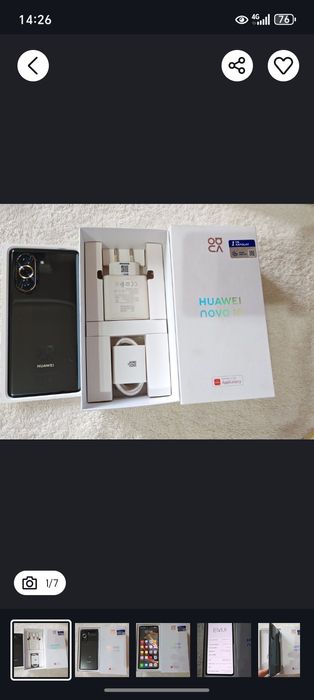 Huawei nova 10 yangi, usta ko'rmagan karopka dakument full komplekt.