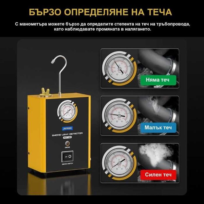 Машина за откриване на течове с пушек | Автомобилен димен детектор