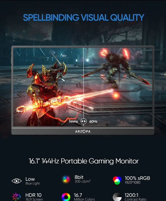 Arzopa Z1FC 16" inch 144Hz Преносим Монитор
