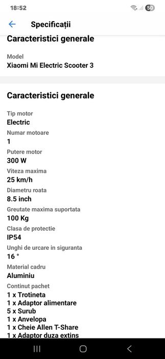 Trotineta xiaomi scooter3 vând sau schimb cu telefon