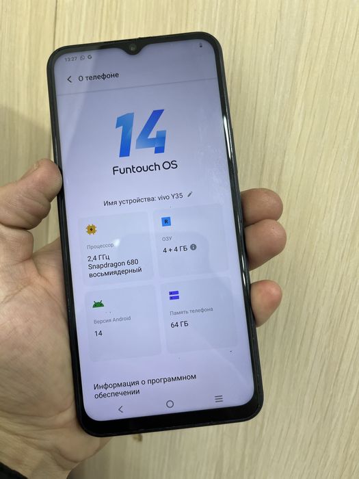 Vivo y35, 64gb, 4+4 Озу