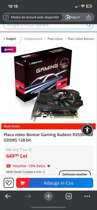 Rx 550 4gb GDDR5 128 Bit