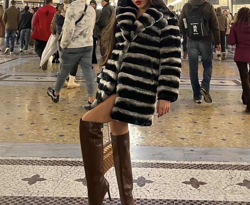 Haină de blană naturală Chinchilla – calitate superioară, model 3 în 1