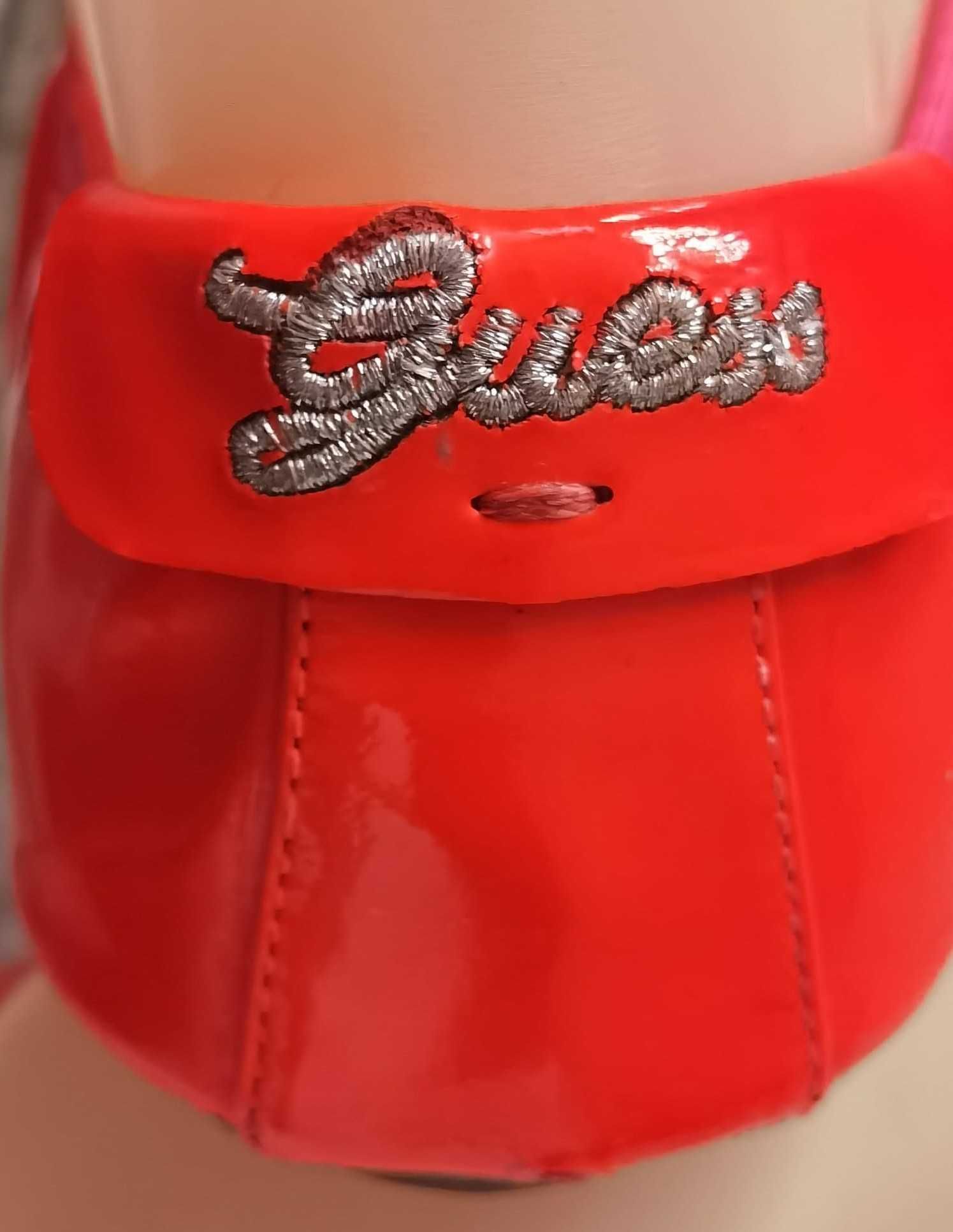 Balerini dama piele naturala lacuita corai neon Guess opincute femei