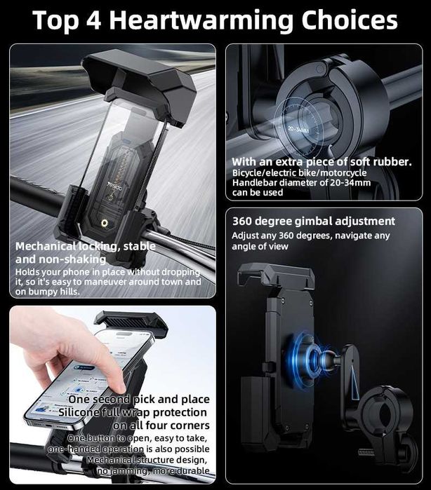 Yesido C331 — Держатель на Велосипед, Самокат, Мотоцикл. Есть доставка