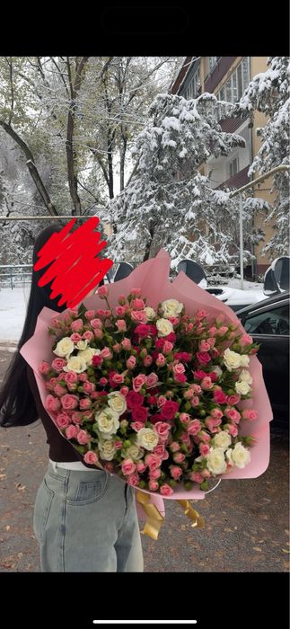 кустовые розы букет цветы