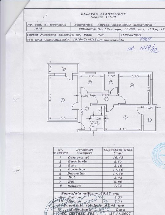 Apartament 3 camere, decomandat, calduros si luminos, zona linistita