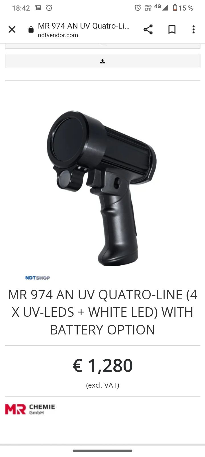 Lanterna UV MR974 quatro line
