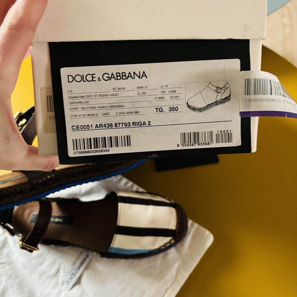 Еспадрили Dolce&Gabbana размер 35