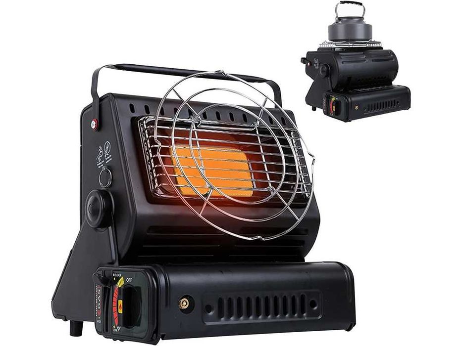 Преносим газов отоплител печка и котлон 2в1 за къмпинг, / риболов, бус