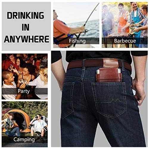 Butelca/sticla metalica/ Inox si Piele, 236Ml, Transport GRATUIT