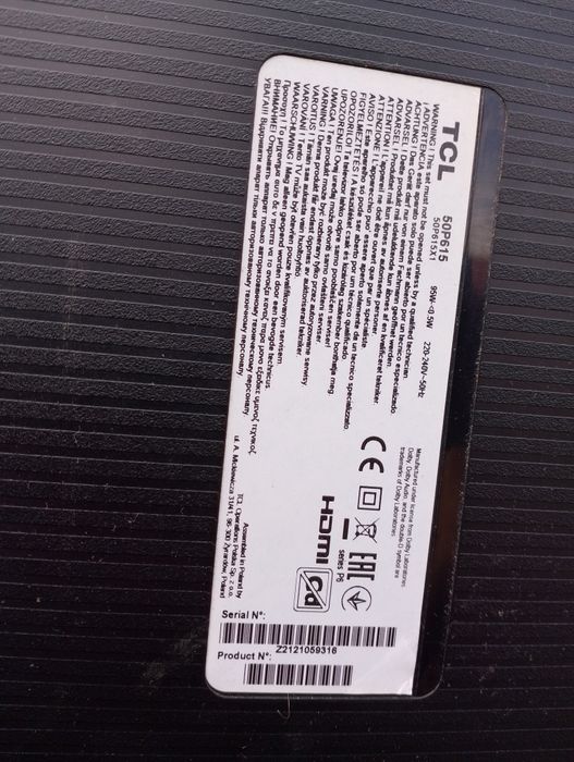 Placa de baza TV TCL 50p615 wifi difuzoare tcon backlight si accesorii