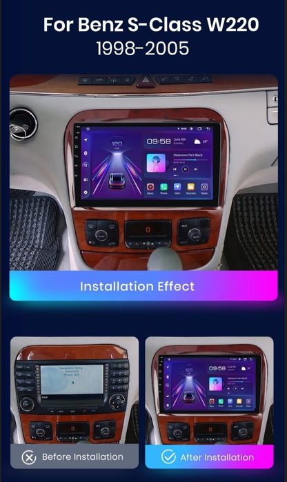 Navigatie Android dedicata Mercedes Benz S-Class W220 (1998-2005)