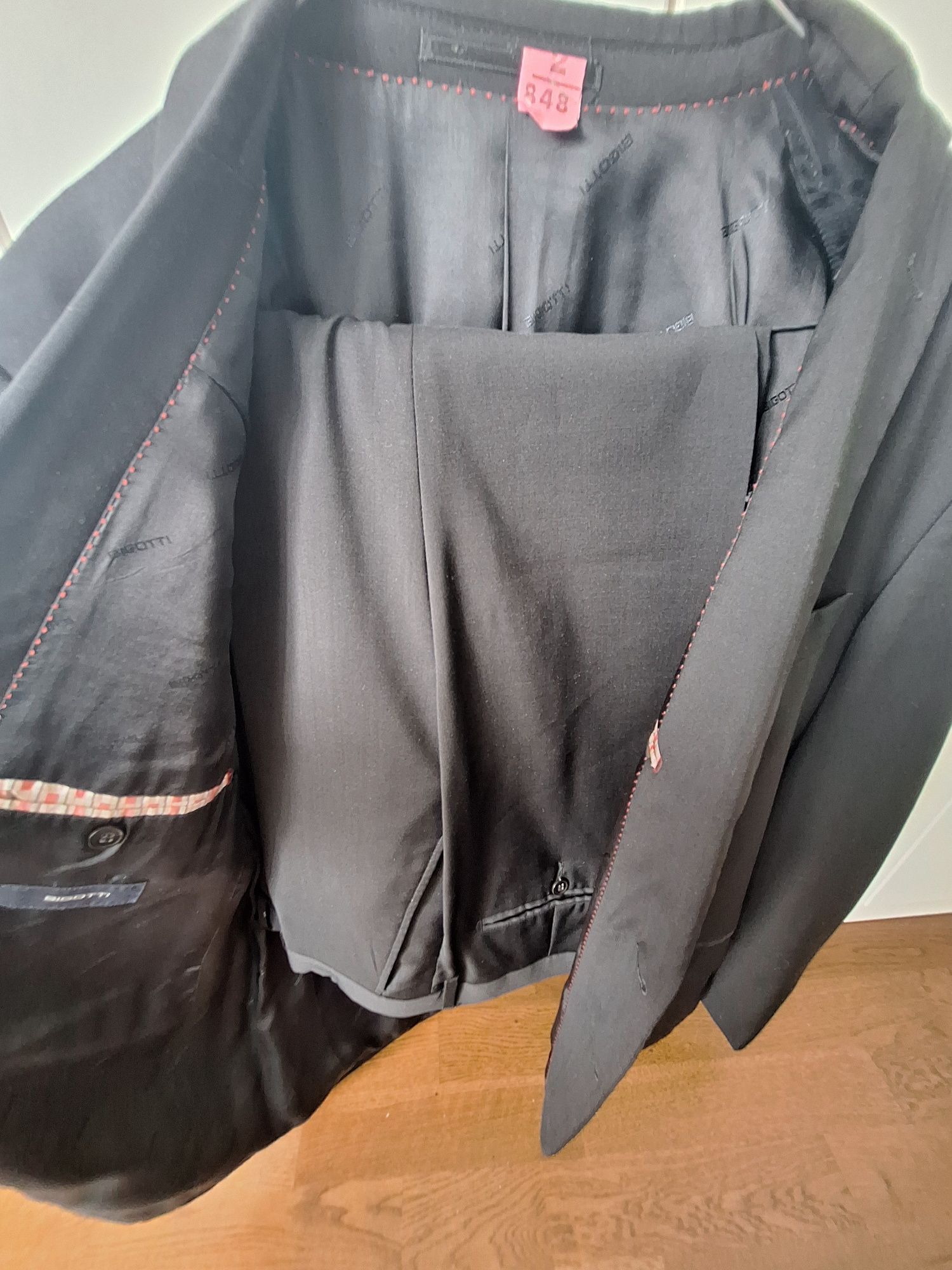 Costum negru Bigotti regular marimea 54, lână