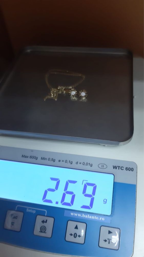 Set aur 14k 585 lant cercei si pandantiv